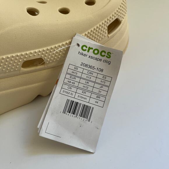 Crocs Hiker Xscape Clogs M13/W15 in Vanilla Neutral Chunky Platform Unisex NWT main image 6